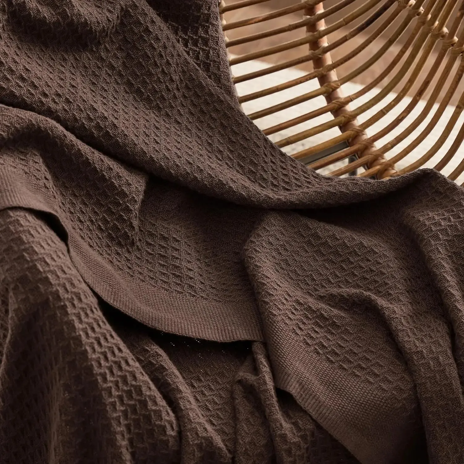 Bedsure 100% Cotton Waffle Weave Lightweight Blanket