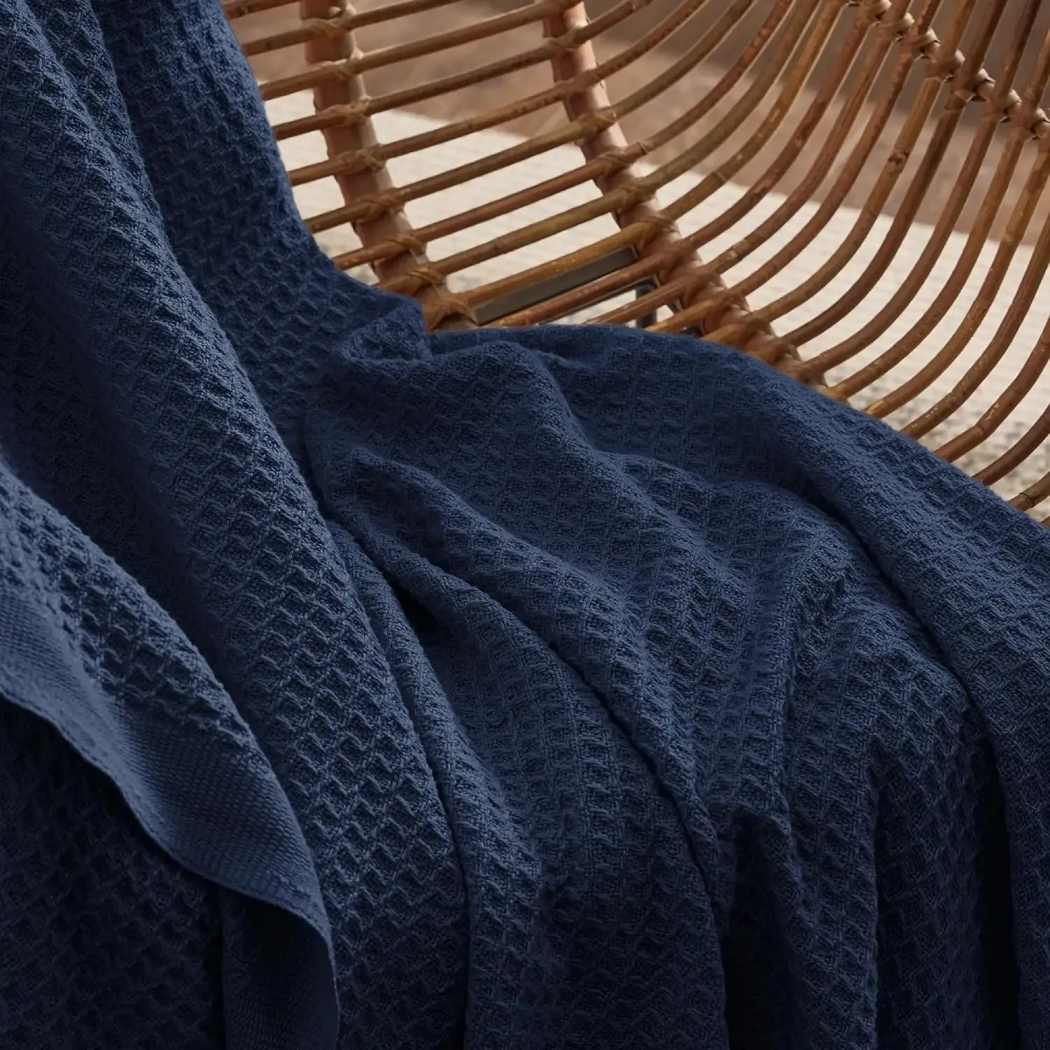 Bedsure 100% Cotton Waffle Weave Lightweight Blanket