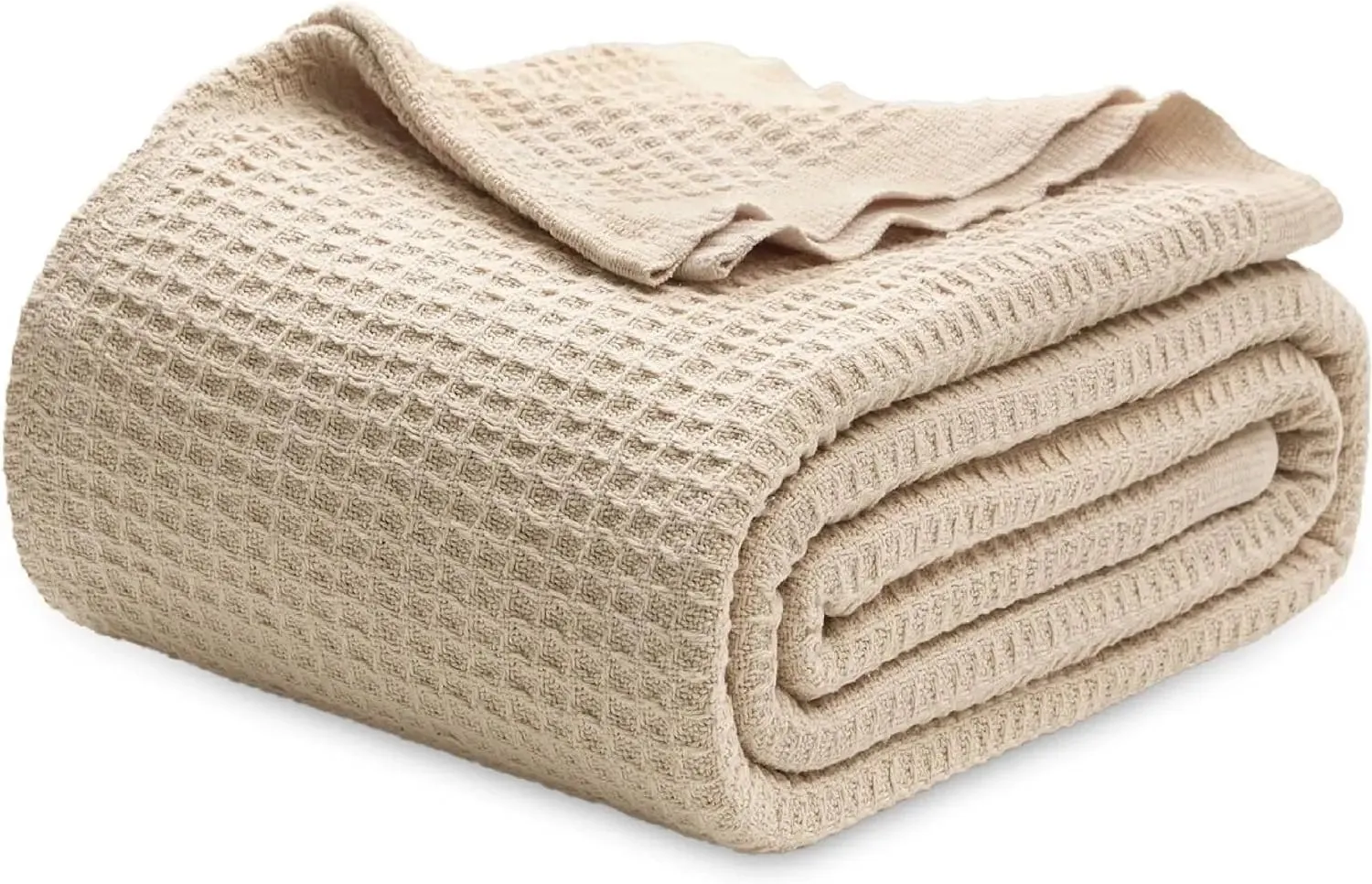 Bedsure 100% Cotton Waffle Weave Lightweight Blanket