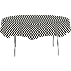 Black Check  82" Octagon Round Table Cover