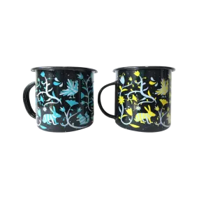 By Mexico Tenango Pocillo Peltre Duo 12 Oz Enamel 2 Piece Set Mugs
