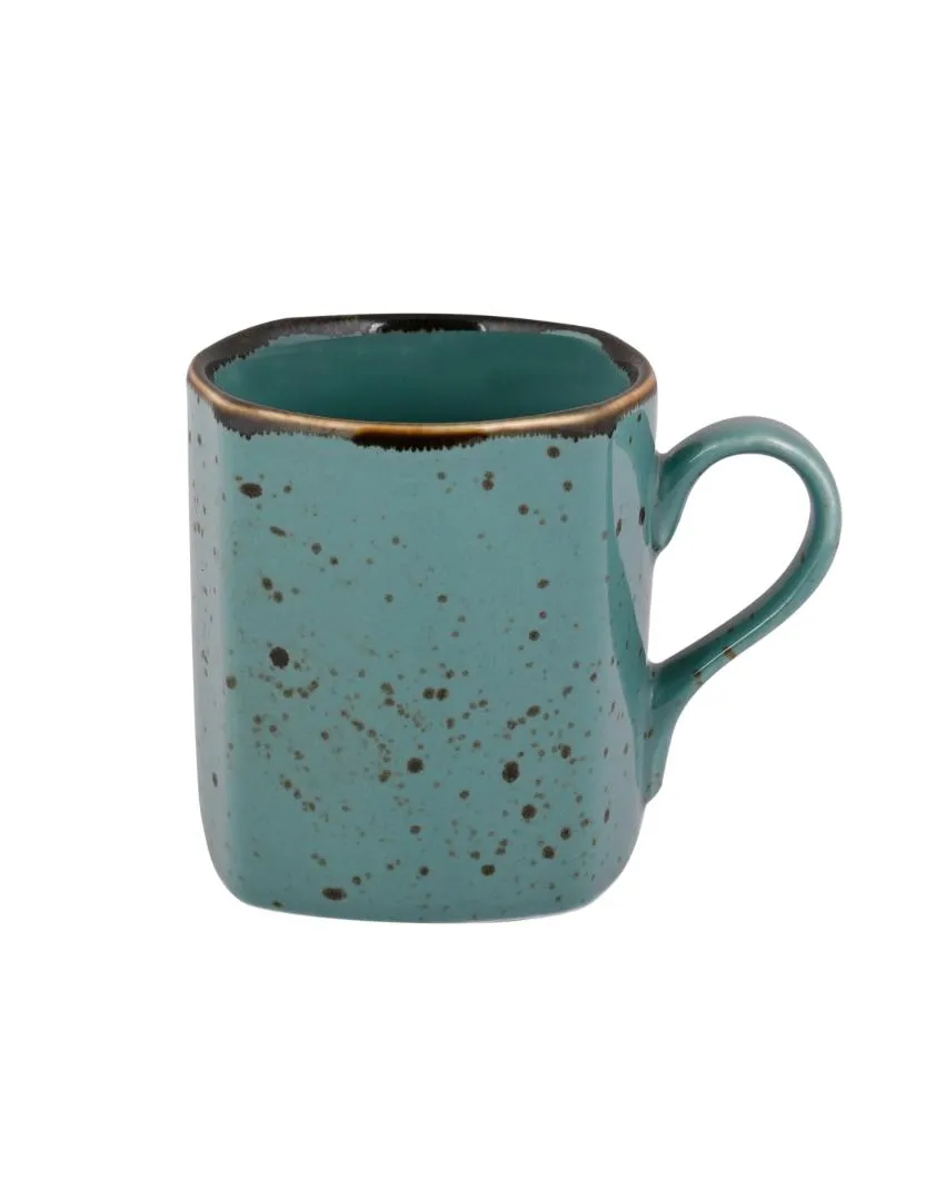 Cappuccino Green Forest Porcelain Coffee Mugs | Set of 6