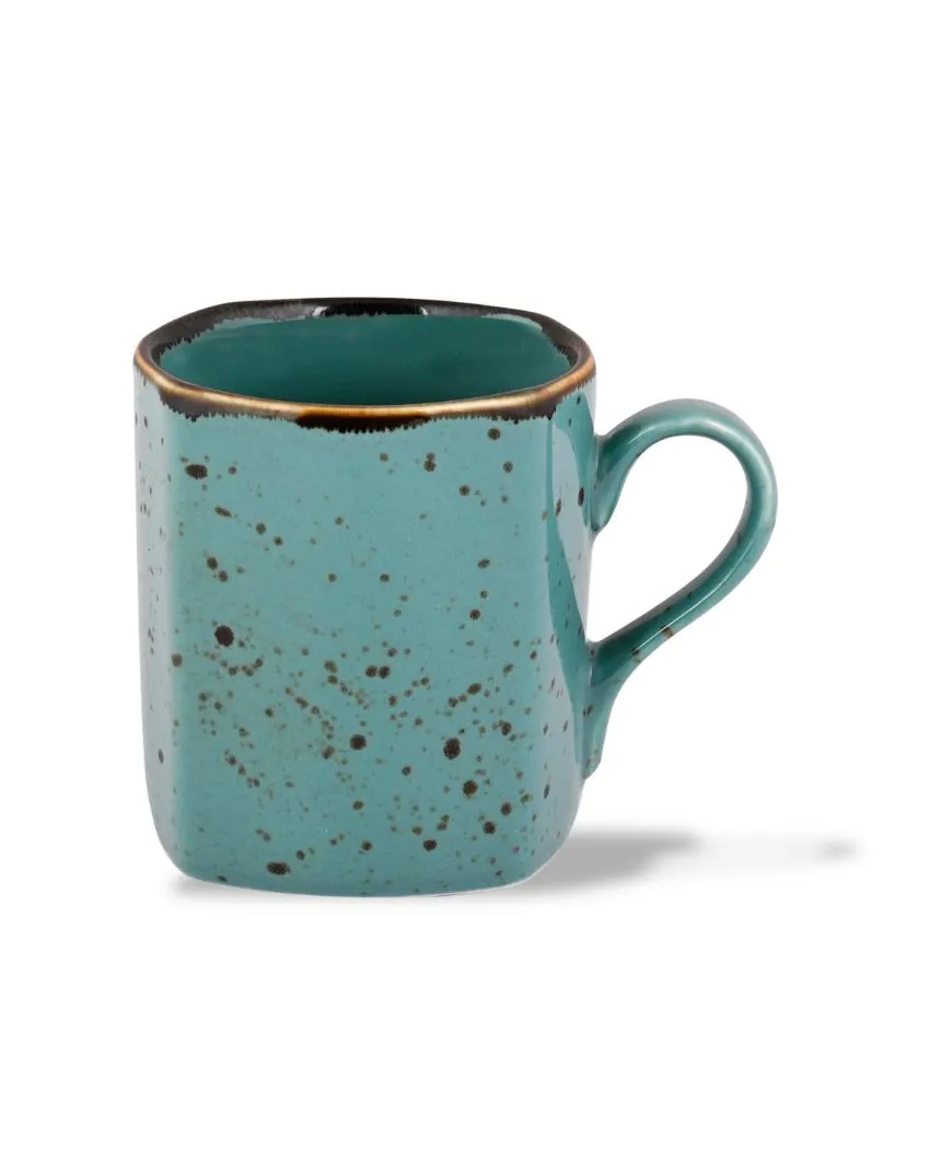 Cappuccino Green Forest Porcelain Coffee Mugs | Set of 6