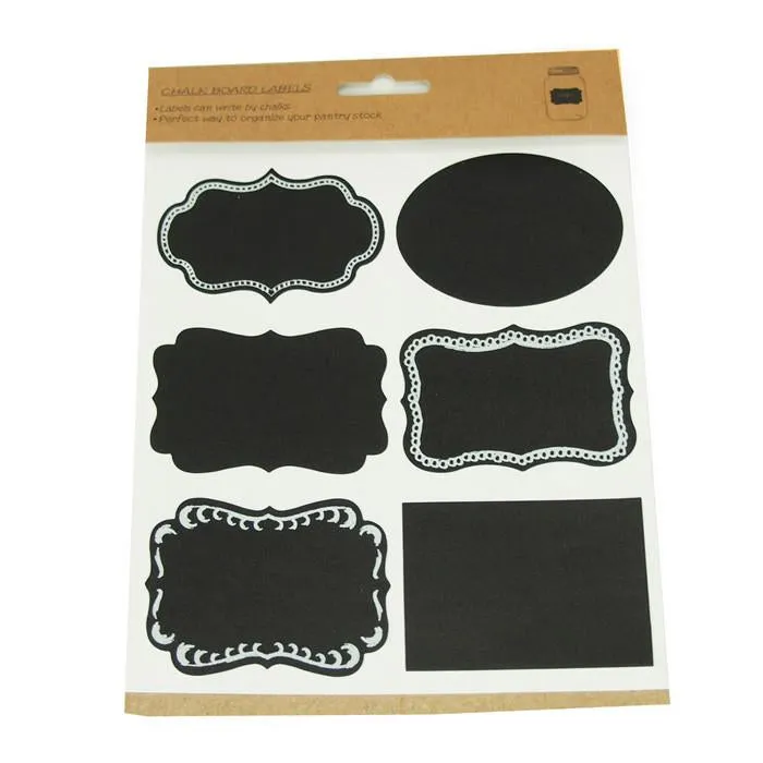 Chalkboard Label Stickers, Assorted Shaped, 3-inch, 24-count