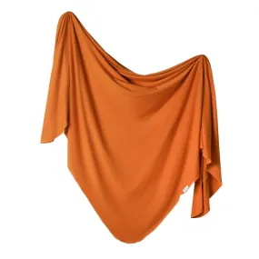 Copper Pearl Knit Swaddle Blanket / Blaze