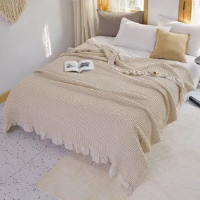 Cozy Summer Ruffles Blanket - 100% Cotton