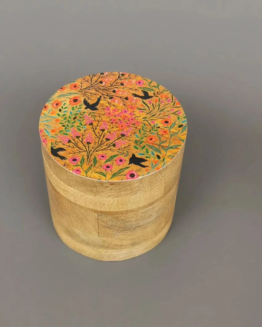 English Garden Wooden Eco Friendly Jar | 250Ml | 4 x 4 inches