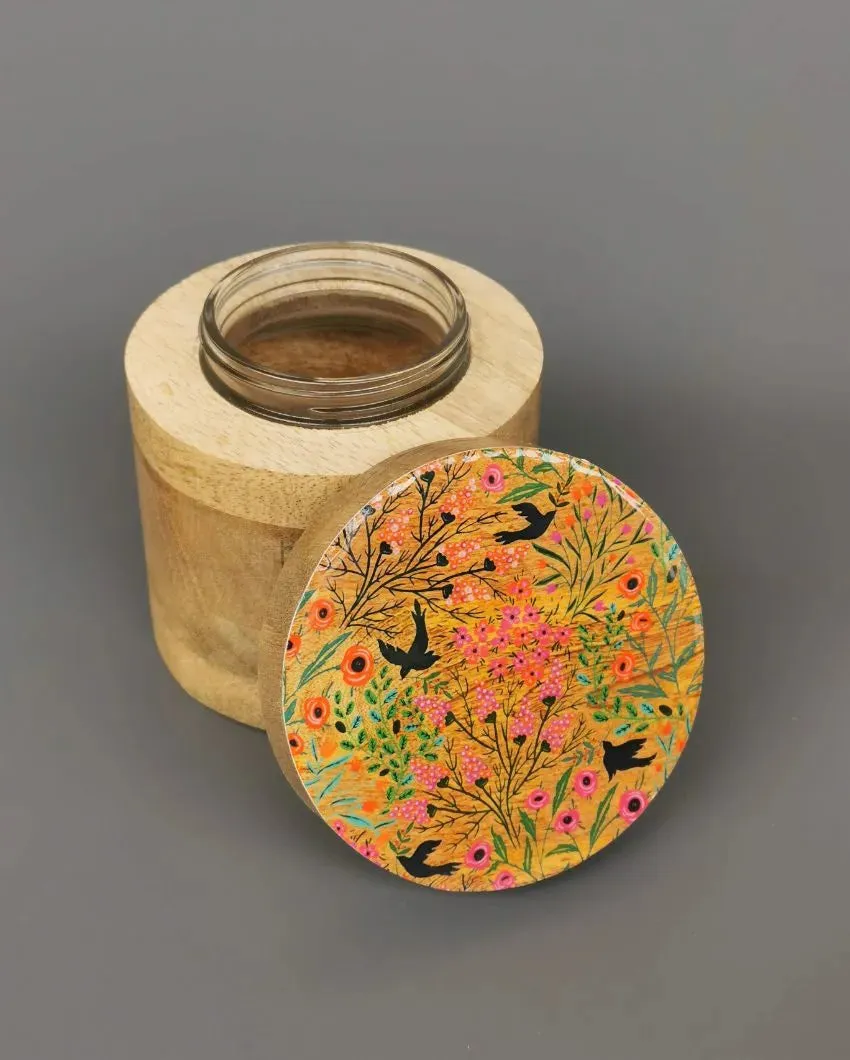 English Garden Wooden Eco Friendly Jar | 250Ml | 4 x 4 inches
