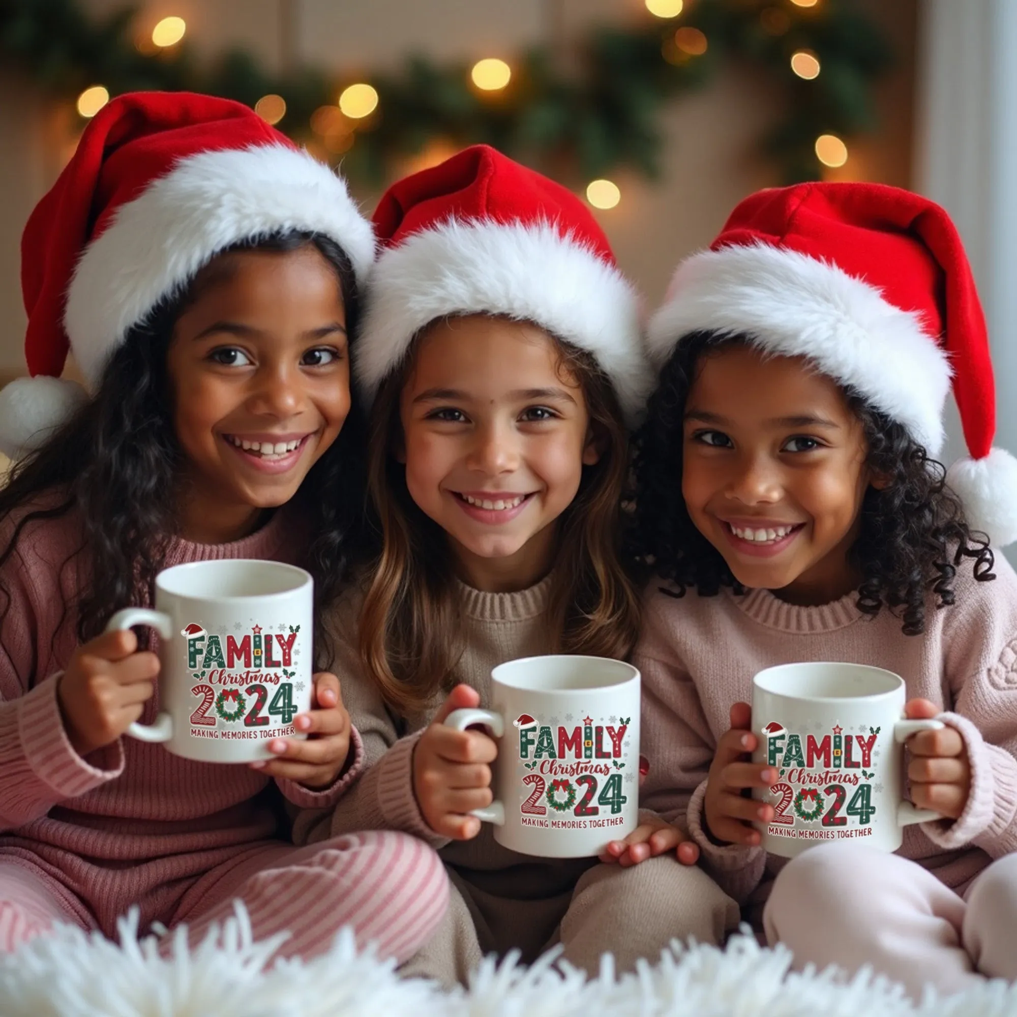 Family Christmas 2024 Mugs, Cute Family Matching Christmas Coffee Cups in sizes 11oz and 15oz