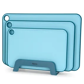 Fissman 3 Piece Chopping Boards 41X28 Cm. 36X24 Cm. 31X20 Cm With Holder Blue Plastic  Tpr