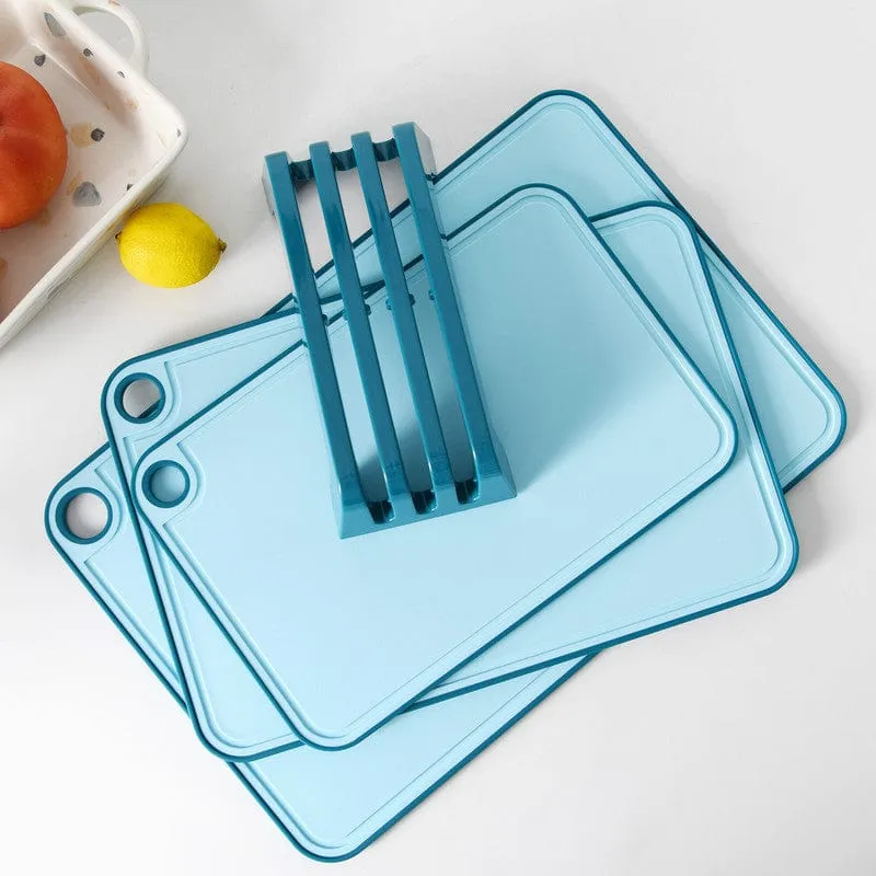 Fissman 3 Piece Chopping Boards 41X28 Cm. 36X24 Cm. 31X20 Cm With Holder Blue Plastic  Tpr