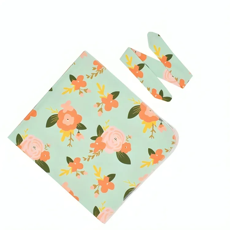 Floral Printed Swaddle Blanket Wrap