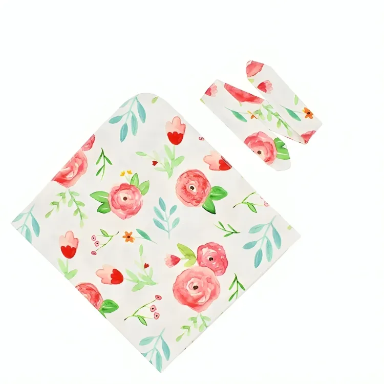 Floral Printed Swaddle Blanket Wrap