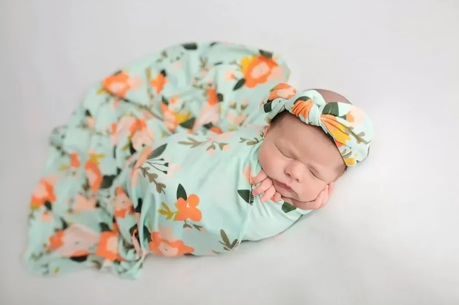 Floral Printed Swaddle Blanket Wrap