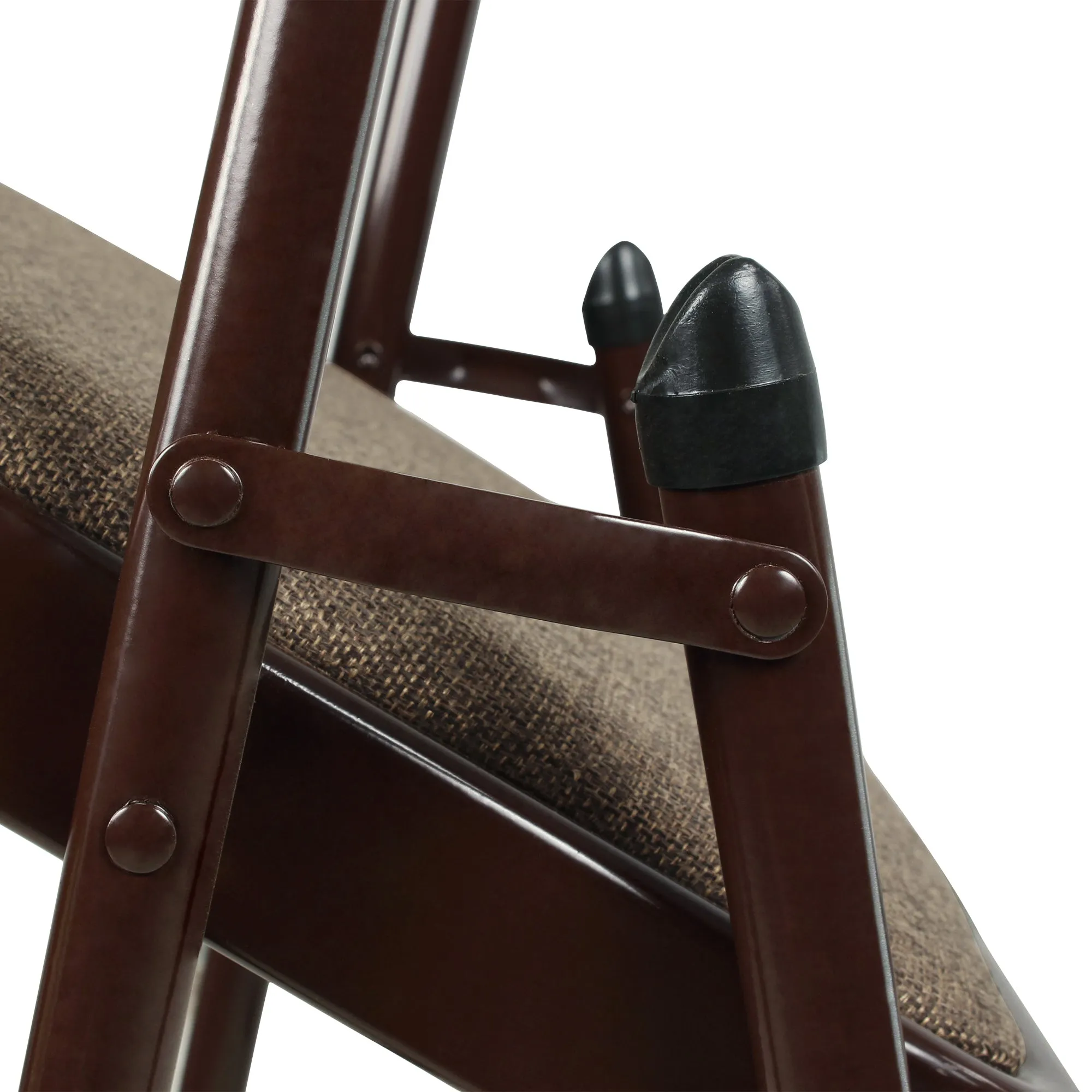 Folding Padded Brown Metal Chair