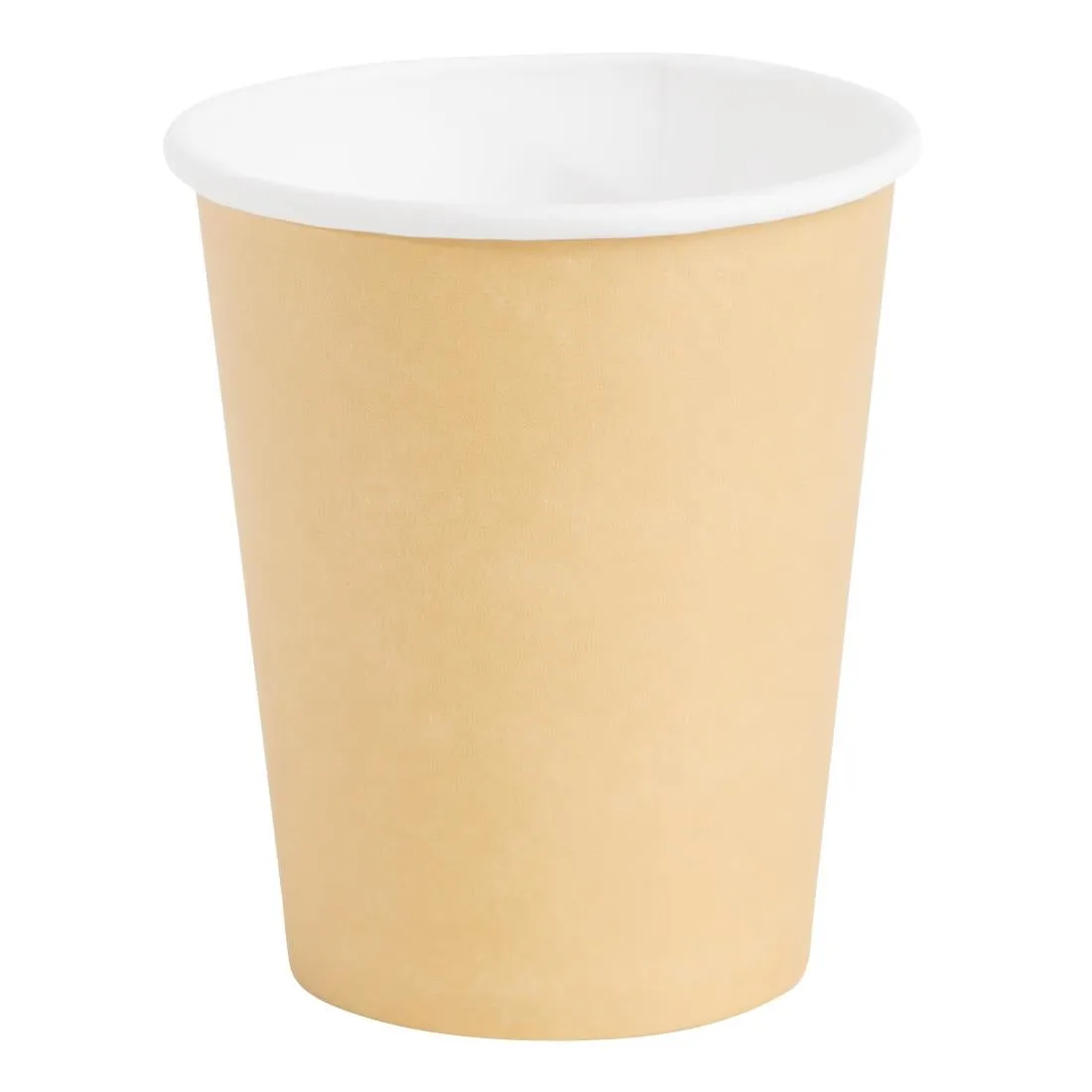 GF031 Fiesta Recyclable Coffee Cups Single Wall Kraft 225ml / 8oz (Pack of 50)