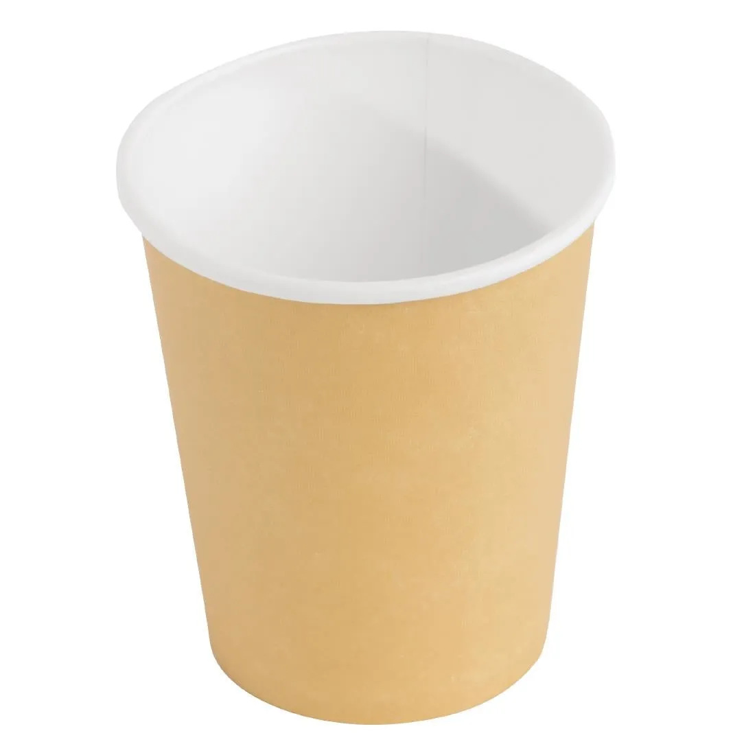 GF031 Fiesta Recyclable Coffee Cups Single Wall Kraft 225ml / 8oz (Pack of 50)