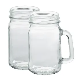 Glass Drinking Mugs, 2-Pack (16 oz)