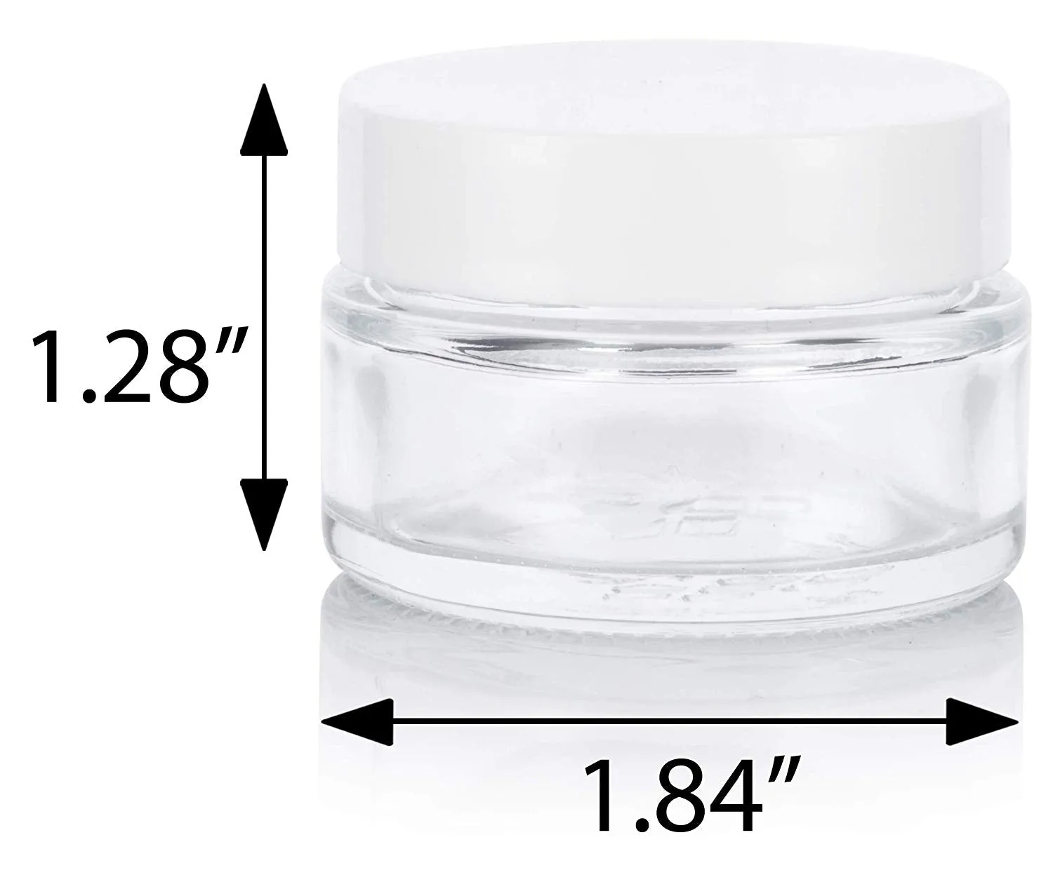 Glass Low Profile Balm Jar in Clear with White Foam Lined Lid (12 Pack)