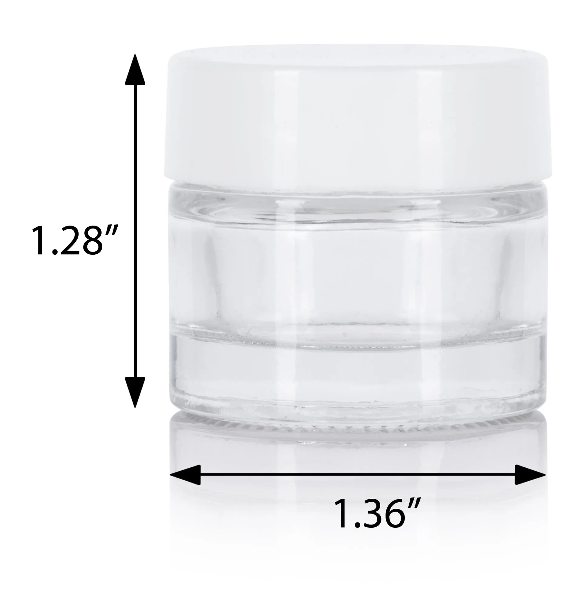 Glass Low Profile Balm Jar in Clear with White Foam Lined Lid (12 Pack)