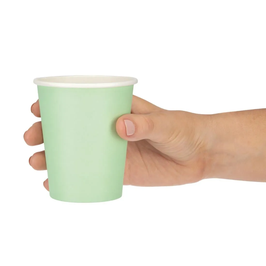 GP403 Fiesta Disposable Coffee Cups Single Wall Turquoise 225ml / 8oz (Pack of 1000)