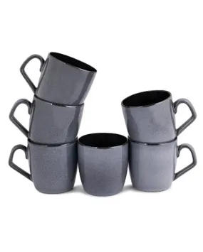 Grey Night Porcelain Coffee Mugs | Set of 6