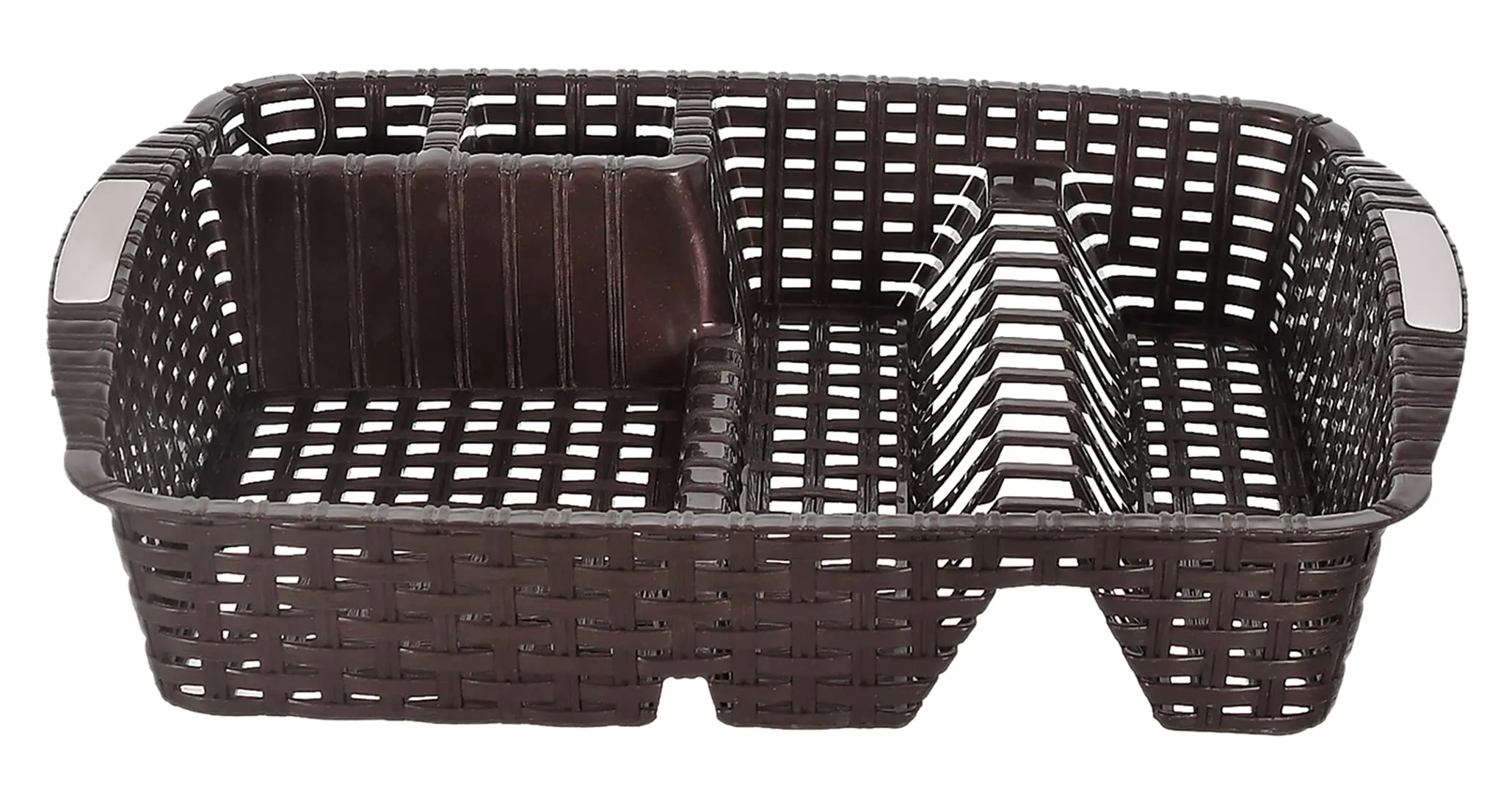 Heart Home Durable Plastic Dish Rack Utensil Drainer Drying Basket for Kitchen Without Tray (Brown)-46HH0381