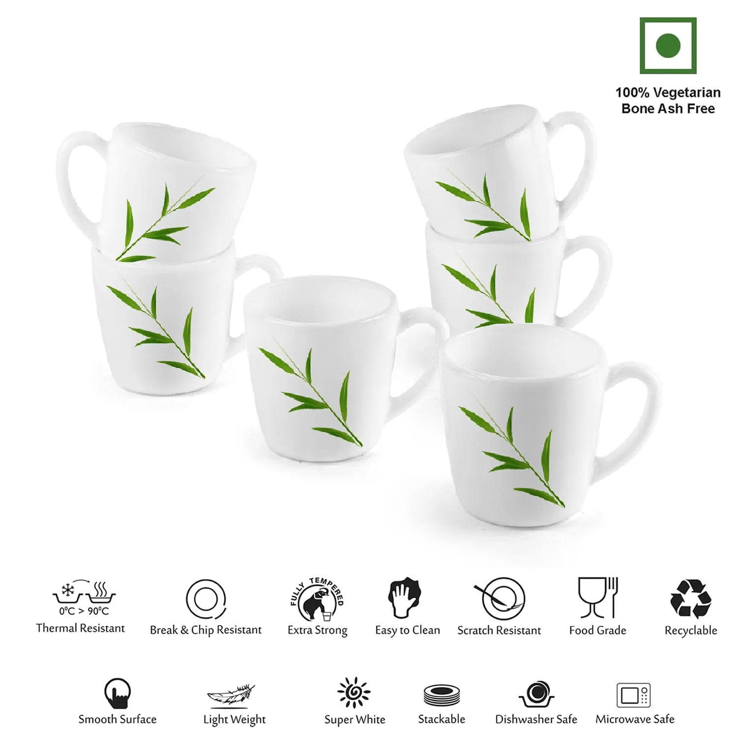 Imperial Bamboo Grove Ricca Mugs, 6 Pieces
