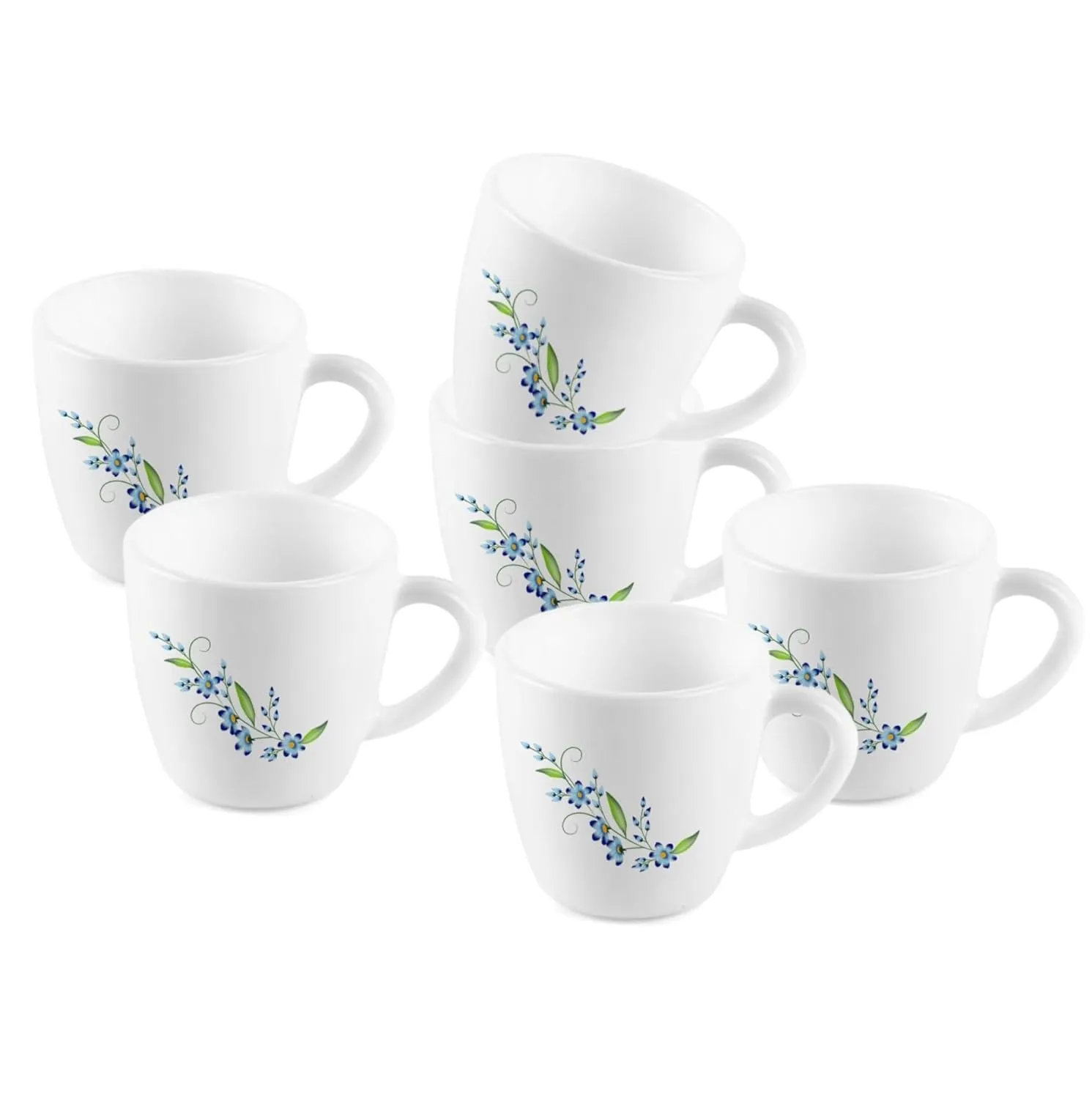 Imperial Blue Creeper Ricca Mugs, 6 Pieces