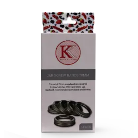 Kates Jar Screw Band 6 Pack 70mm