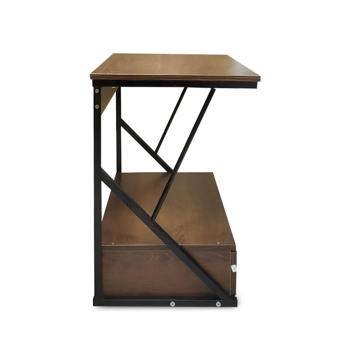 Kawachi 2 Tier Kitchen Counter Shelf Microwave Stand Storage Spice Rack with Drawer KW18-Brown