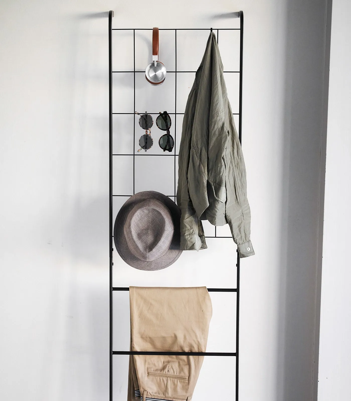 Leaning Ladder with Grid Panel (63" H)  - Steel