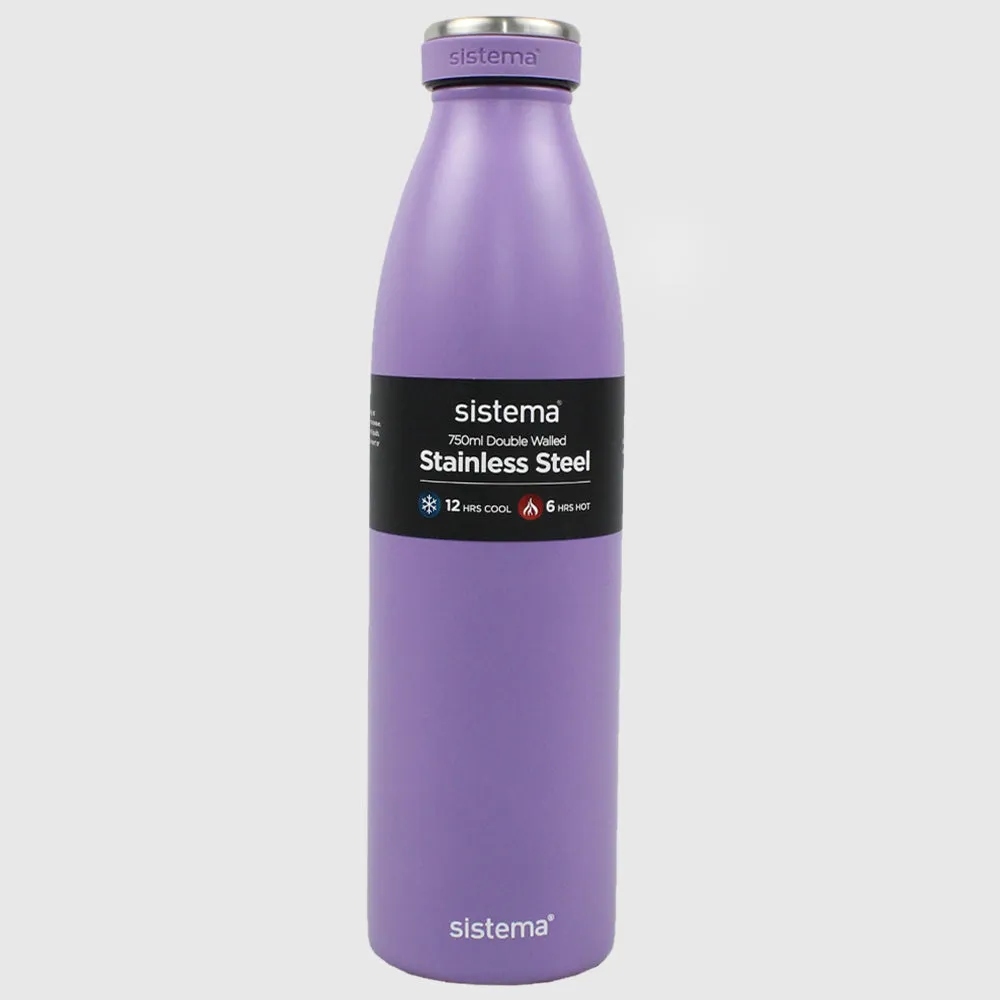 MISTY PURPLE SISTEMA HYDRATION 750ML STAINLESS STEEL BOTTLE