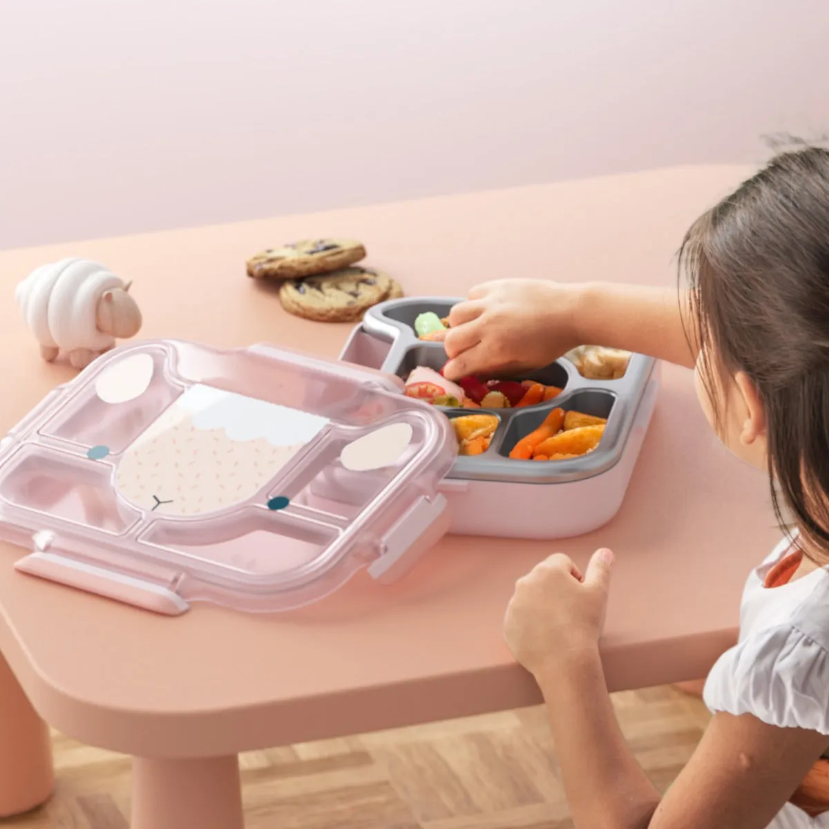 Monbento Wonder Kids Lunch Tray - Pink Sheep
