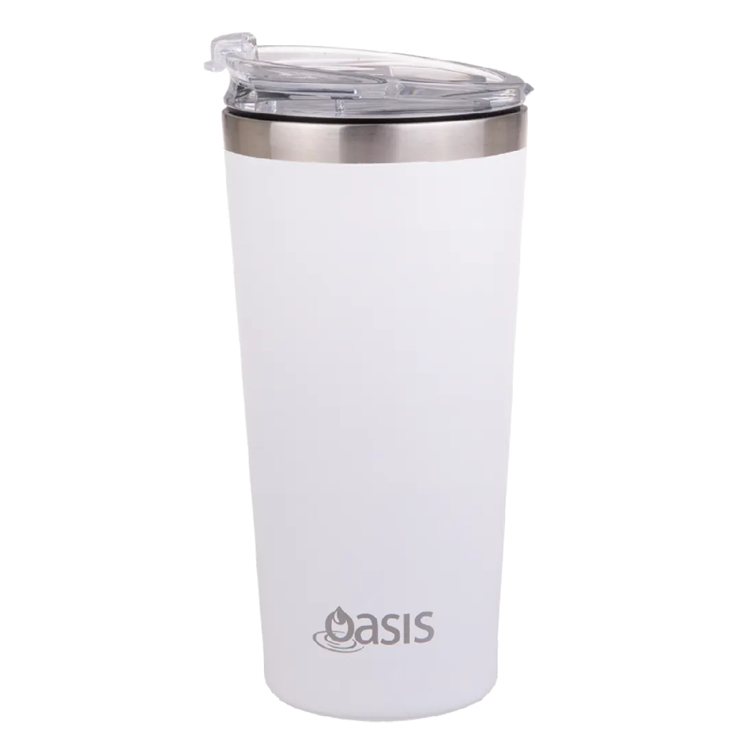 Oasis S/s Double Wall Insulated 'travel Mug' 480ml - White