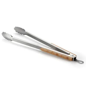 Outset Verde Stainless-Steel Locking Tongs with Bamboo Handle