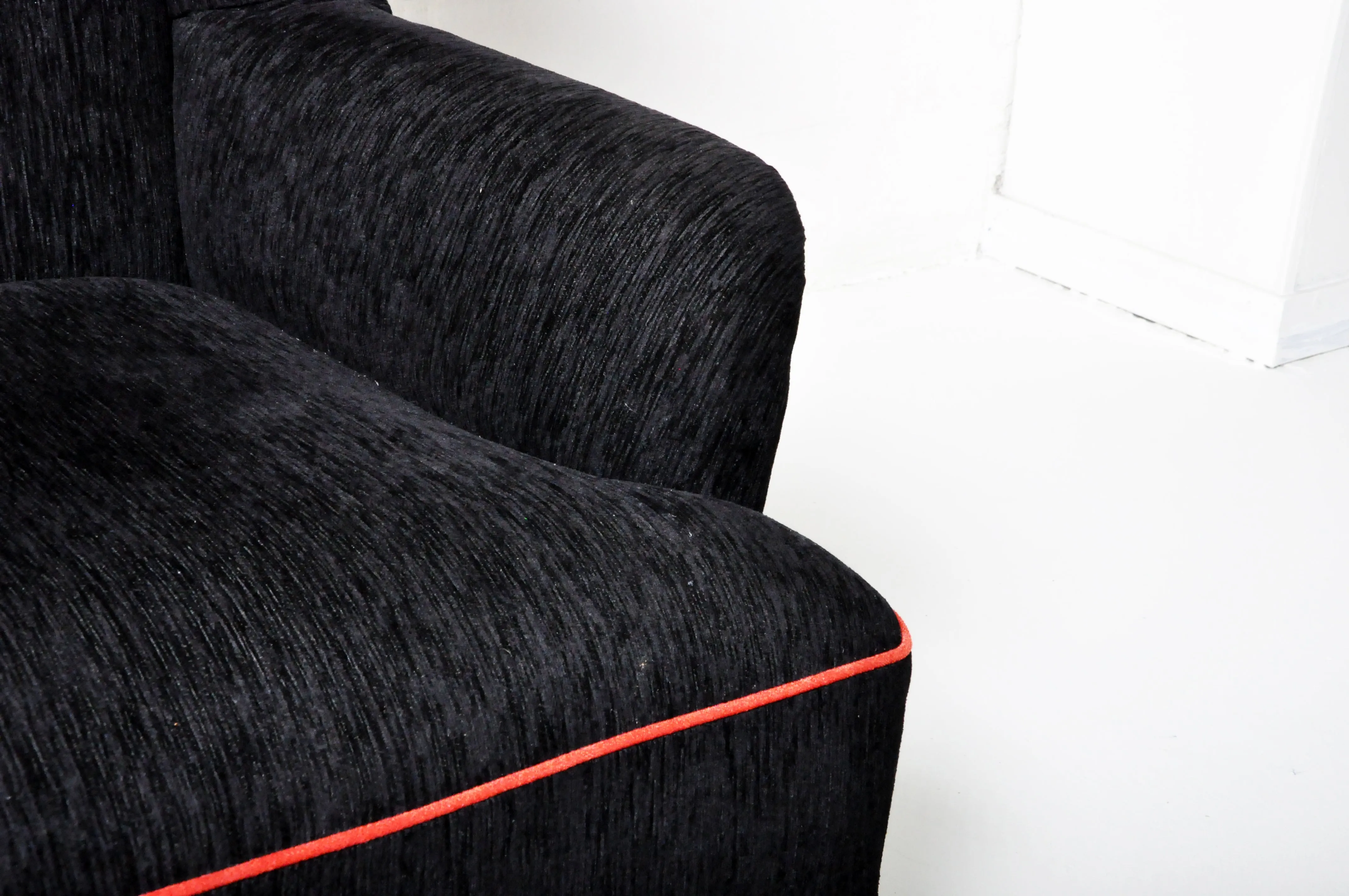 Pair of Wingback Chairs With Grey Upholstery