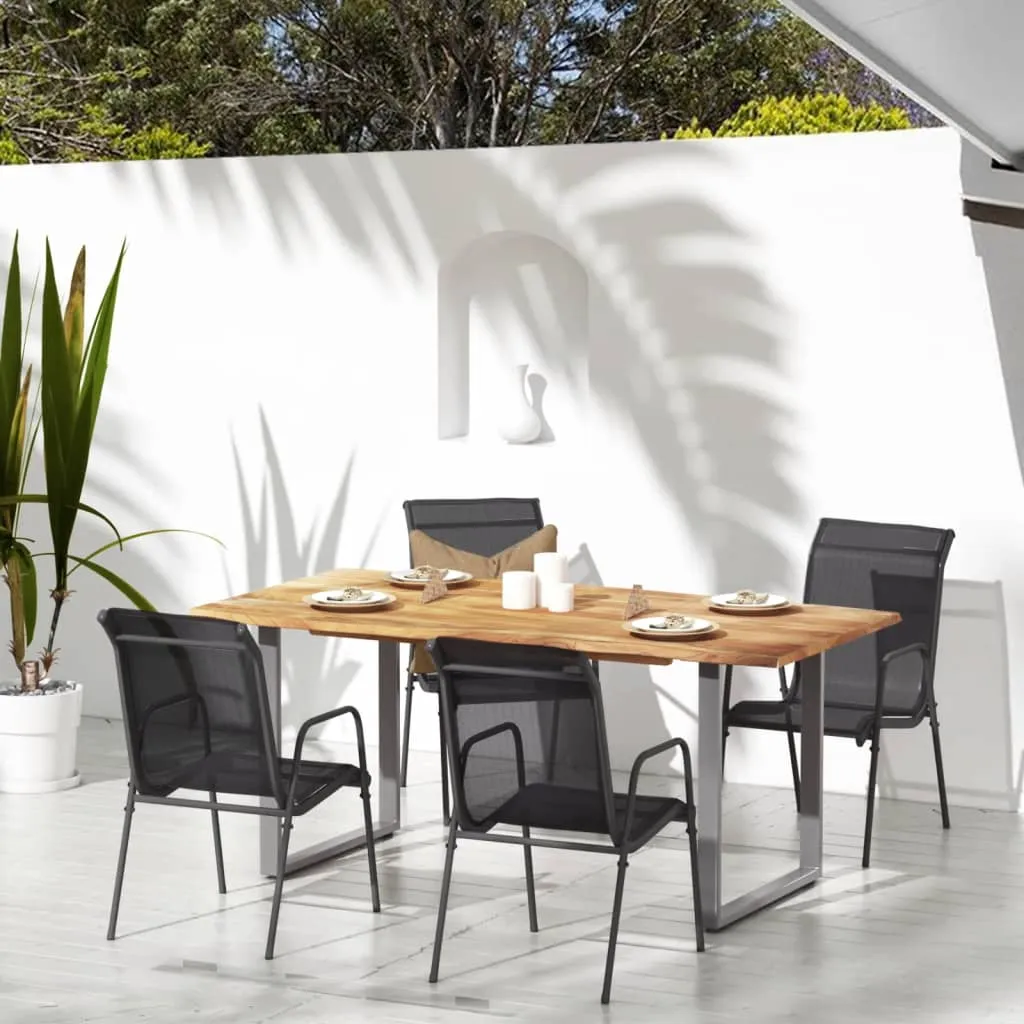 Patio Chairs 2 pcs Steel and Textilene Black
