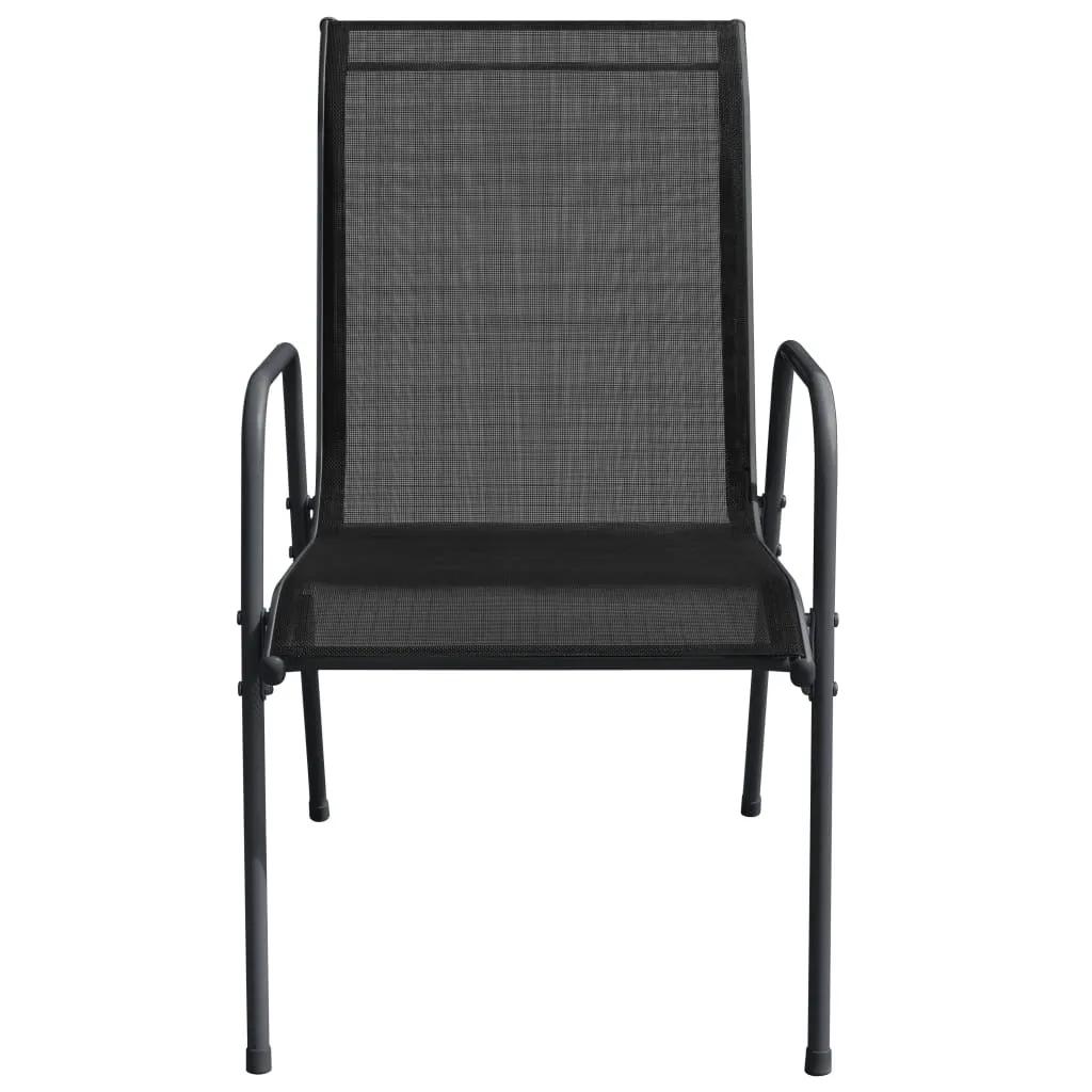 Patio Chairs 2 pcs Steel and Textilene Black
