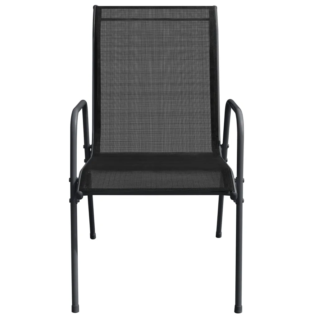 Patio Chairs 2 pcs Steel and Textilene Black