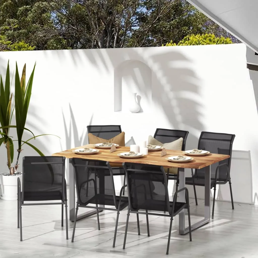 Patio Chairs 2 pcs Steel and Textilene Black