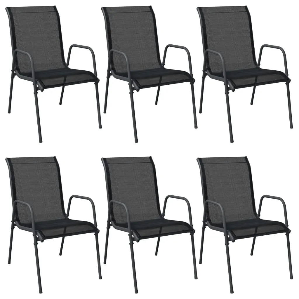 Patio Chairs 2 pcs Steel and Textilene Black