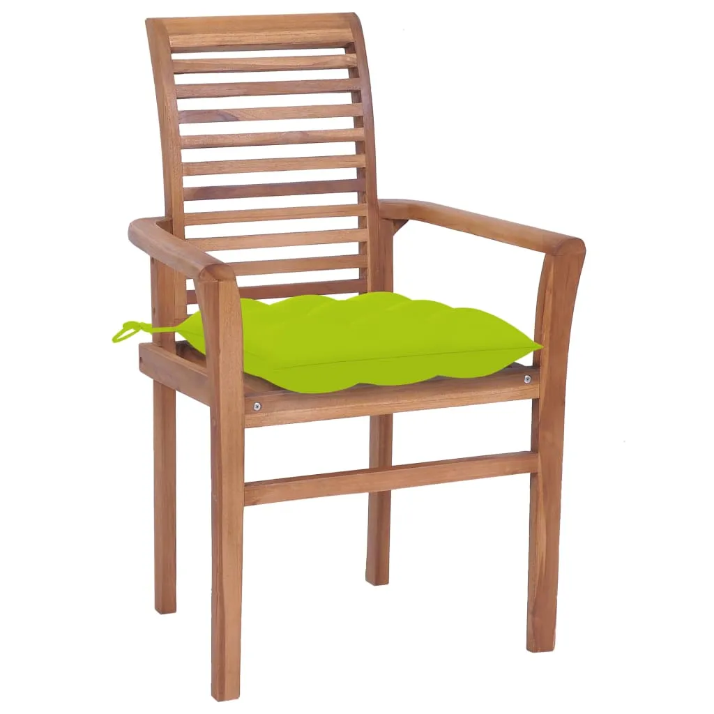 Patio Dining Chairs Wooden Accent Chair with Cushions Solid Wood Teak