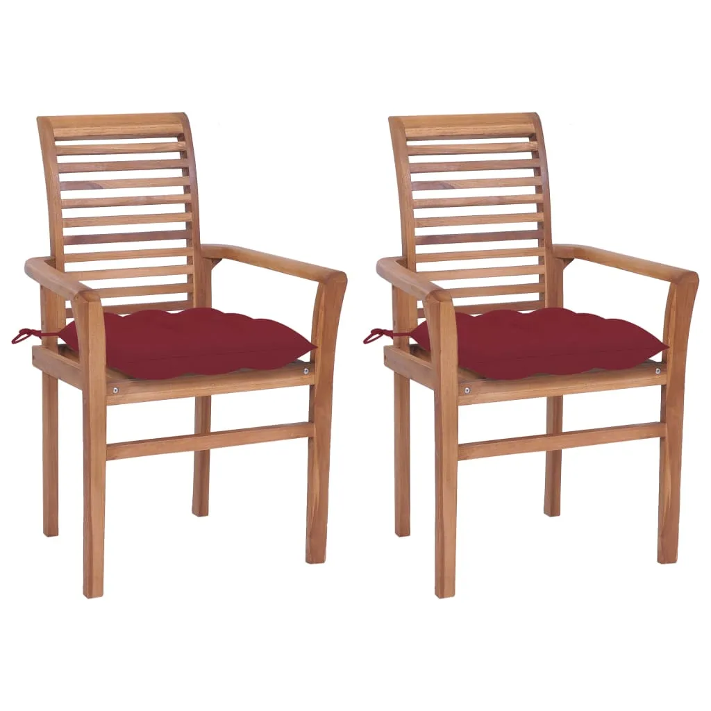 Patio Dining Chairs Wooden Accent Chair with Cushions Solid Wood Teak