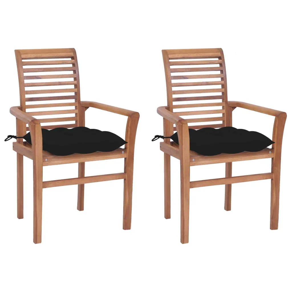 Patio Dining Chairs Wooden Accent Chair with Cushions Solid Wood Teak