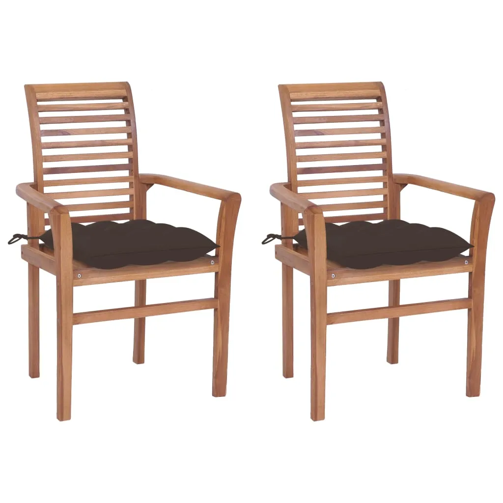 Patio Dining Chairs Wooden Accent Chair with Cushions Solid Wood Teak