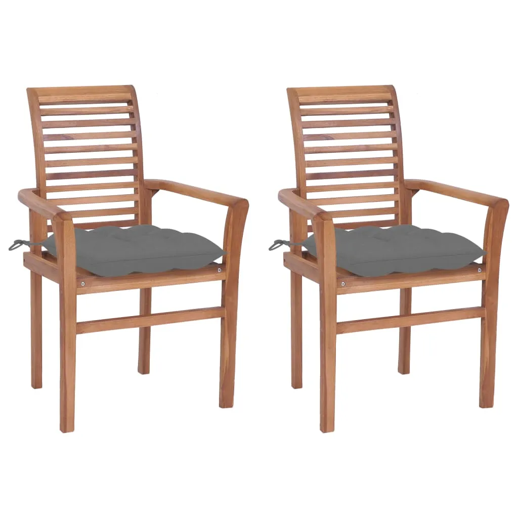 Patio Dining Chairs Wooden Accent Chair with Cushions Solid Wood Teak