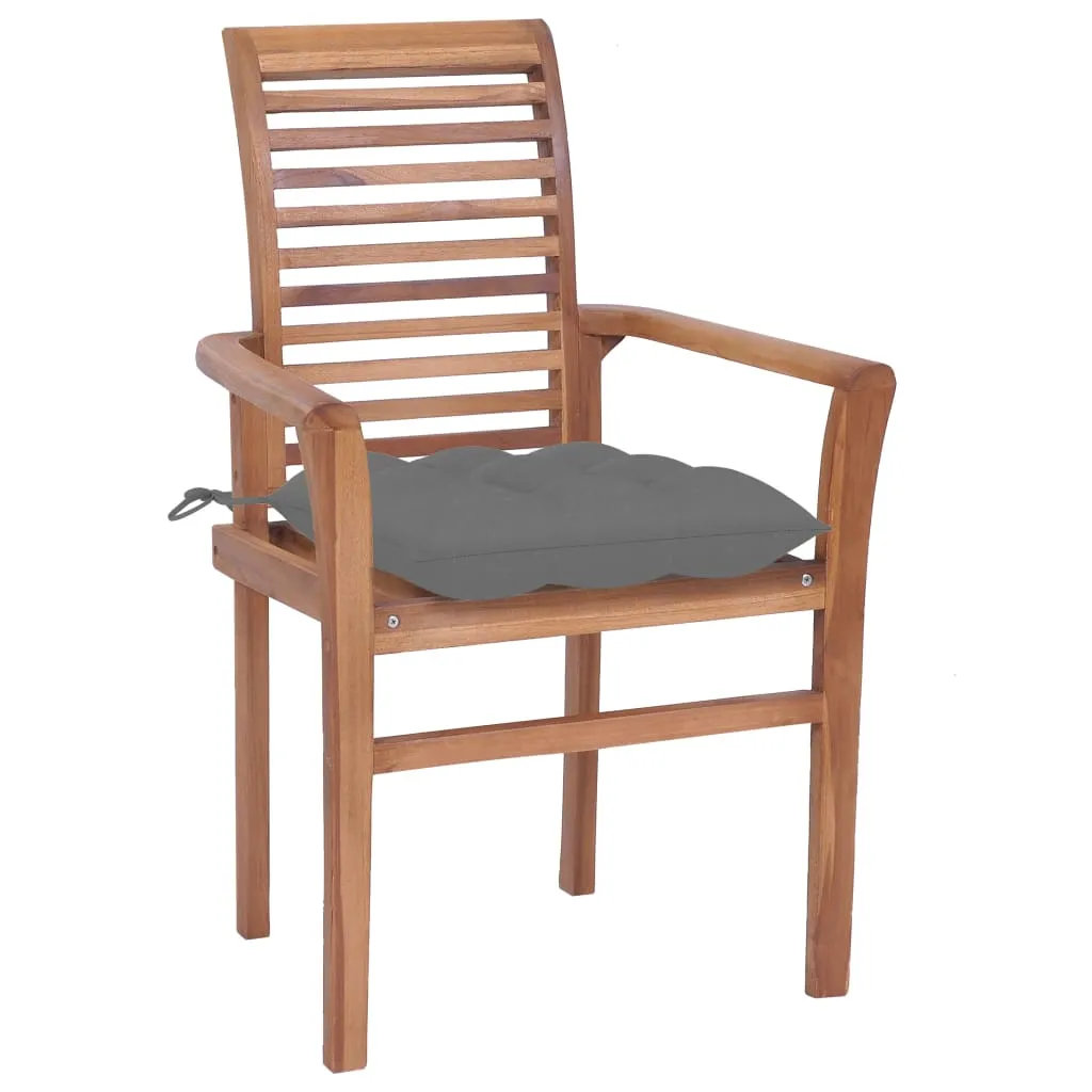 Patio Dining Chairs Wooden Accent Chair with Cushions Solid Wood Teak