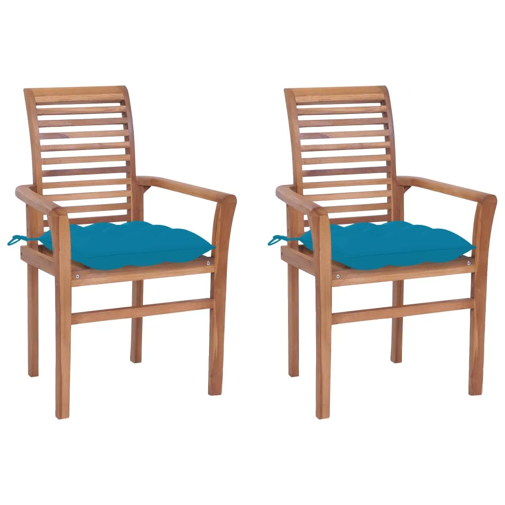 Patio Dining Chairs Wooden Accent Chair with Cushions Solid Wood Teak