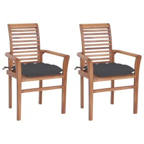 Patio Dining Chairs Wooden Accent Chair with Cushions Solid Wood Teak